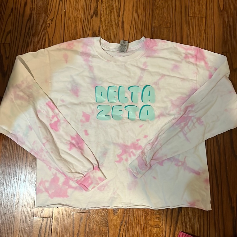 Delta Zeta Tie Dye Crop Longsleeve